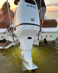 cajun anchor at sunset